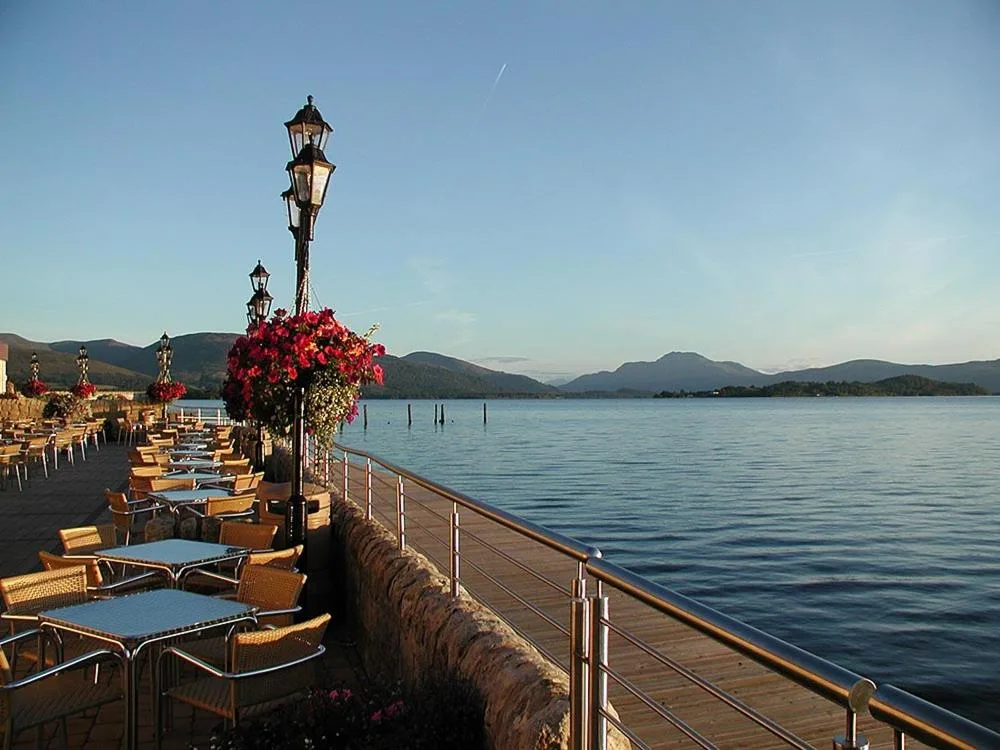 Terrace tables above Loch Lomond